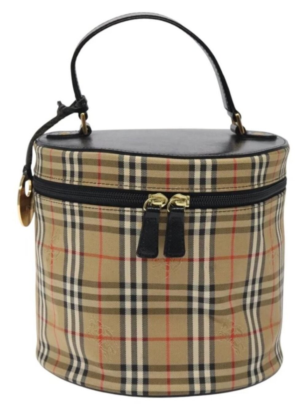 Burberrys Nova Check Hand Bag Canvas Beige Gold Auth 120481 - Picture 13 of 16